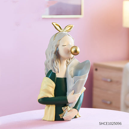 Abstract Girl Resin Sculpture