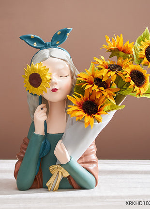 Abstract Girl Resin Sculpture