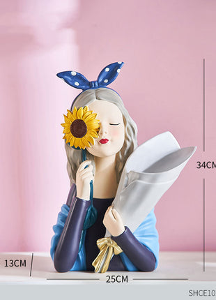 Abstract Girl Resin Sculpture