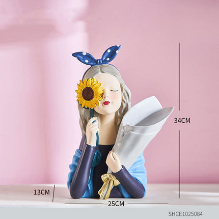 Abstract Girl Resin Sculpture