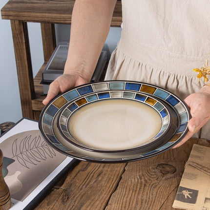 Underglaze Blue Checkered Tableware Set