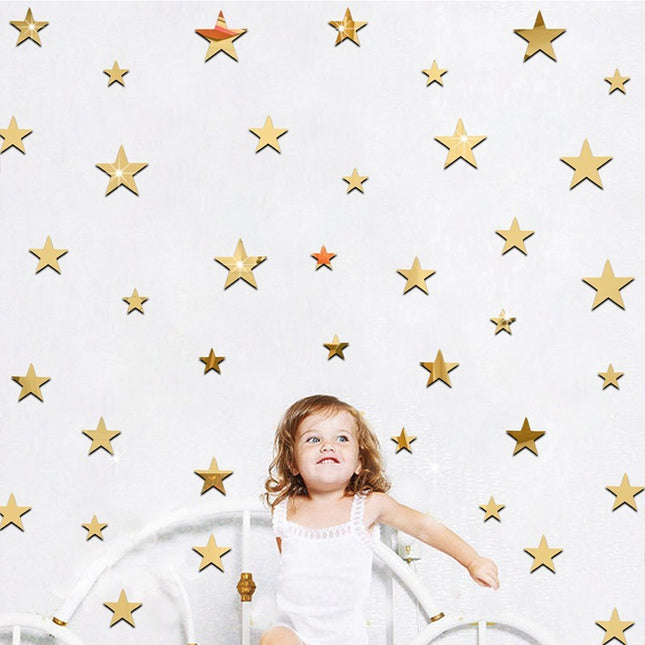 Five-pointed Star Mirror Sticker Cartoon Children Room Wall Sticker