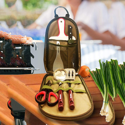 8pcs Camp Kitchen Cooking Utensil Set Travel Organizer Grill