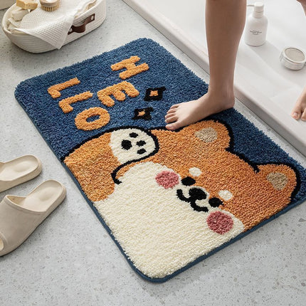 Alfombrillas de baño con dibujos animados para el hogar, absorbentes y antideslizantes.
