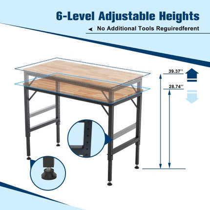 48 Heavy Duty Adjustable Workbench For Garage