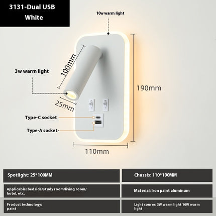 Modern Minimalist Master Bedroom Living Room Wall Lamp