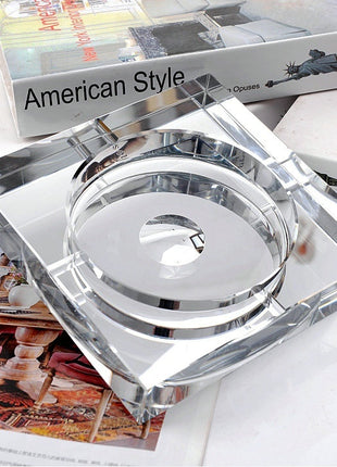 Office Home Fashion Crystal Glass Ashtray