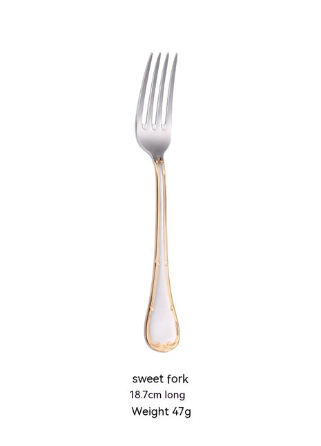 Cuchillo, tenedor y cuchara, vajilla occidental para restaurante de hotel