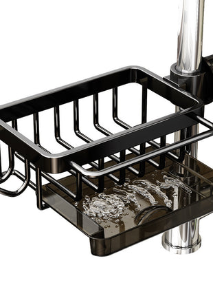 Estante de almacenamiento de aluminio para grifo y fregadero de cocina