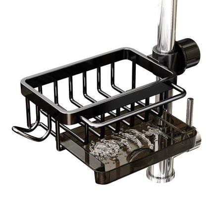 Estante de almacenamiento de aluminio para grifo y fregadero de cocina