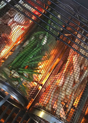 Rolling BBQ Grill Basket