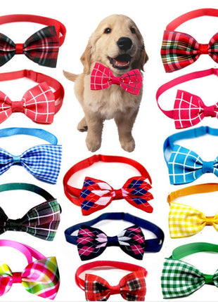 Corbata a cuadros para mascotas, bufanda para gatos y perros, accesorios para mascotas