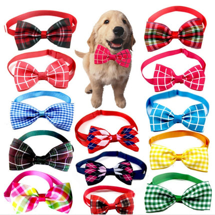 Corbata a cuadros para mascotas, bufanda para gatos y perros, accesorios para mascotas