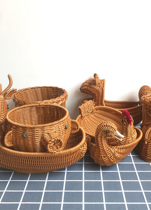Creative Rattan Fruit Basket Home Furnishings Home Storage