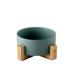 GREEN / Bowl with wooden stand / 21CM