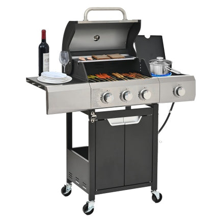 Propane Grill 3 Burner Barbecue Grill Stainless Steel Gas Grill
