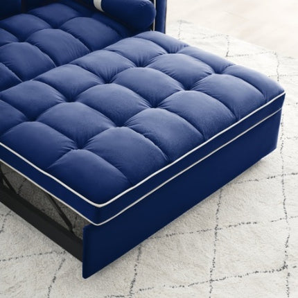 Leeper Sofa Couch W Pull Out Bed, 55 Modern Velvet