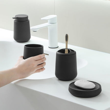 Matte Black Bathroom Accessory Set