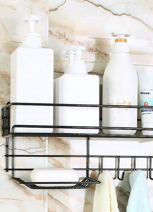No-Drill Bathroom Storage Shelf