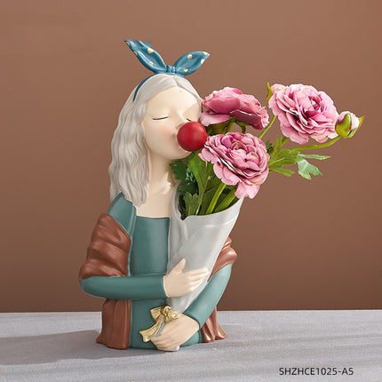 Abstract Girl Resin Sculpture
