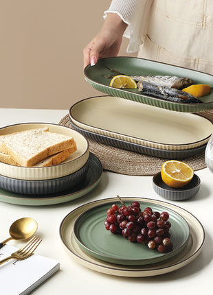 Vajilla y vajilla de combinación de cuenco y plato sencillos Wind