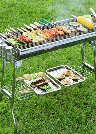 Portable Folding Stainless Steel BBQ Grill