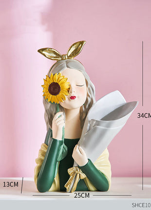 Abstract Girl Resin Sculpture