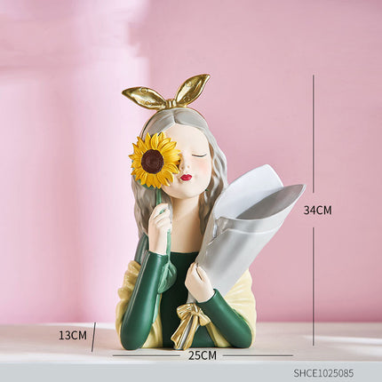 Abstract Girl Resin Sculpture