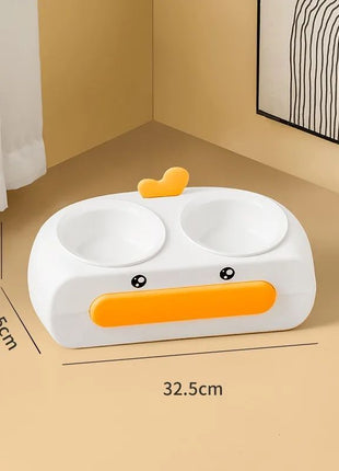 Duck-Shaped Double Pet Bowl