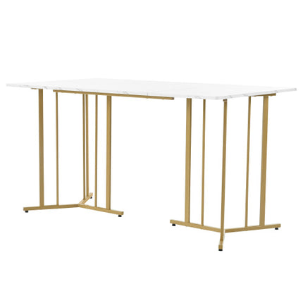 Metal Framed Rectangular Dining Table
