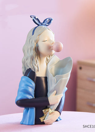 Abstract Girl Resin Sculpture