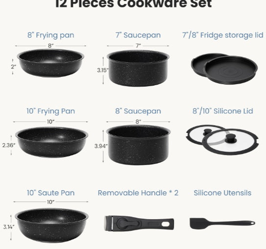 12-Piece Nonstick Cookware Set