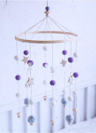 Campana redonda de bola de pelo para decoración de habitación infantil