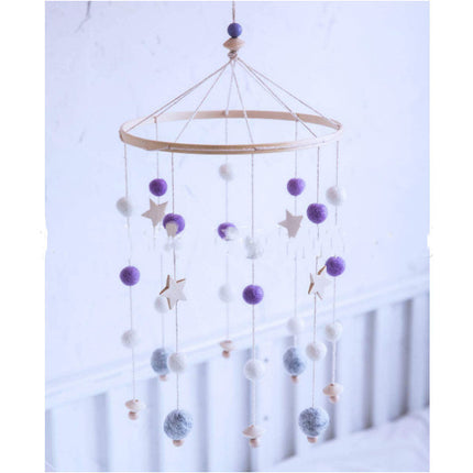Campana redonda de bola de pelo para decoración de habitación infantil
