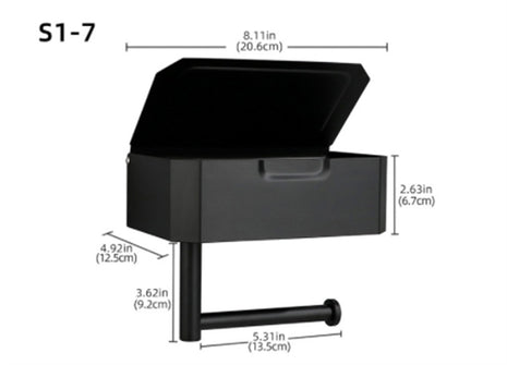 Caja de pañuelos de acero inoxidable para baño sin perforaciones