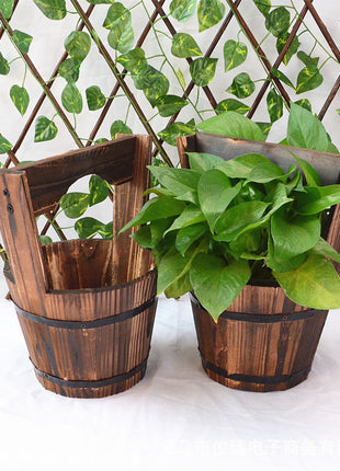 Carbonized Wooden Succulent Planter