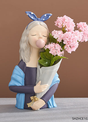 Abstract Girl Resin Sculpture