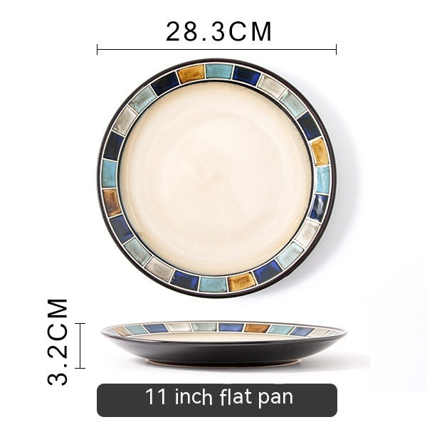 Underglaze Blue Checkered Tableware Set
