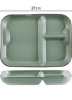 Dark green compartment plate