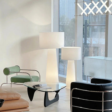 Lámpara de pie para sala de estar, dormitorio, estudio, arte, decoración grande, tela, iluminación
