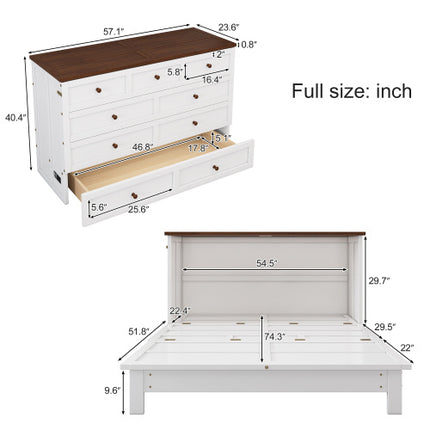 Solid Pine Murphy Bed Chest With Charging Station