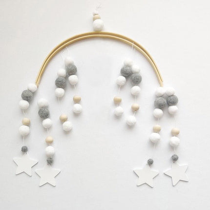 Campana redonda de bola de pelo para decoración de habitación infantil