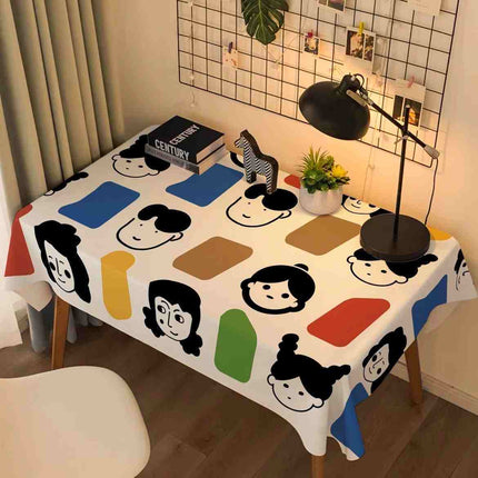 Mantel rectangular para mesa de estudio de dormitorio con dibujos animados