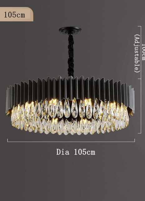 Iluminación moderna y sencilla de cristal negro para sala de estar
