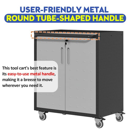 Heavy-Duty Metal Garage Storage Cabinet With Wheels