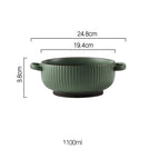 Dark Green / 7.6in binaural bowl