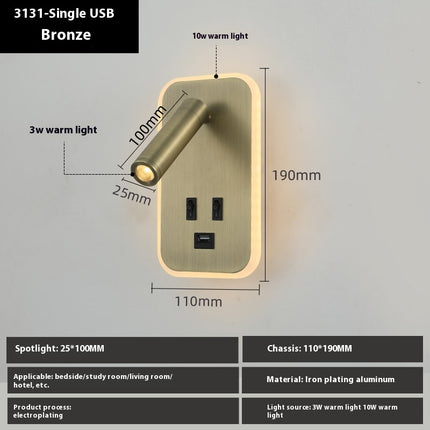 Modern Minimalist Master Bedroom Living Room Wall Lamp