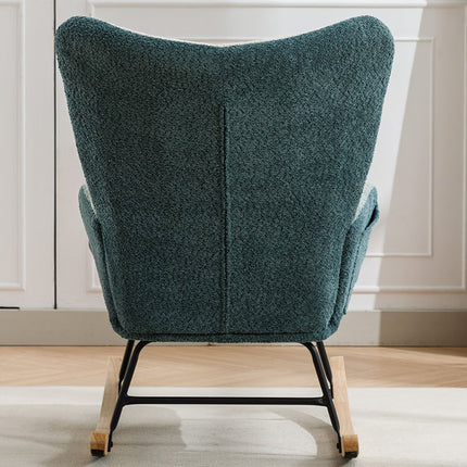 Modern Patchwork Accent Chair With Solid Wood Armrest And Feet