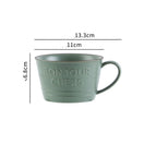 Taza de desayuno verde oscuro