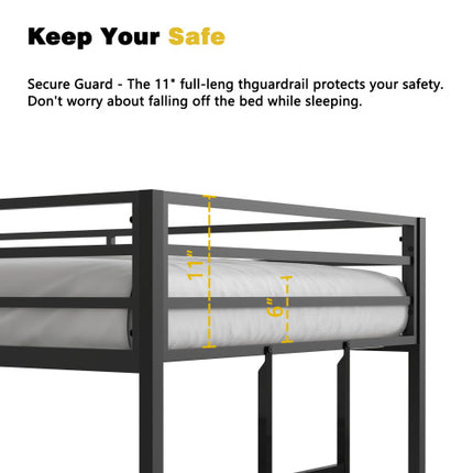 Adam Sturdy Twin Over Twin Bunk Bed Metal Black